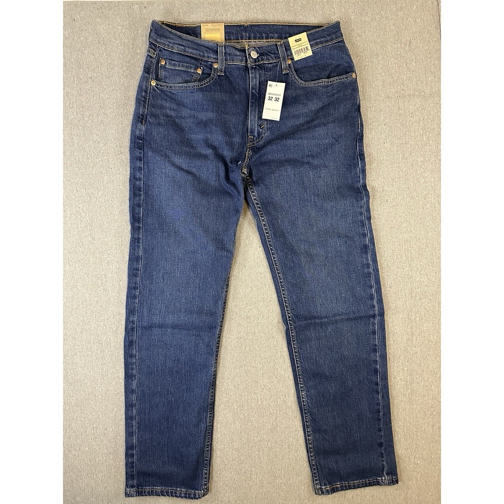 Levis 505 Regular Jeans Mens 32x32 Blue Medium Wash Straight Denim Stretch NWT‎